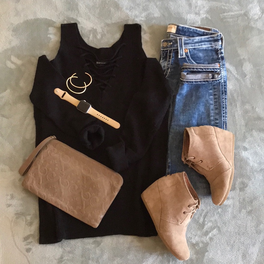 Cold Shoulder Express Sweater